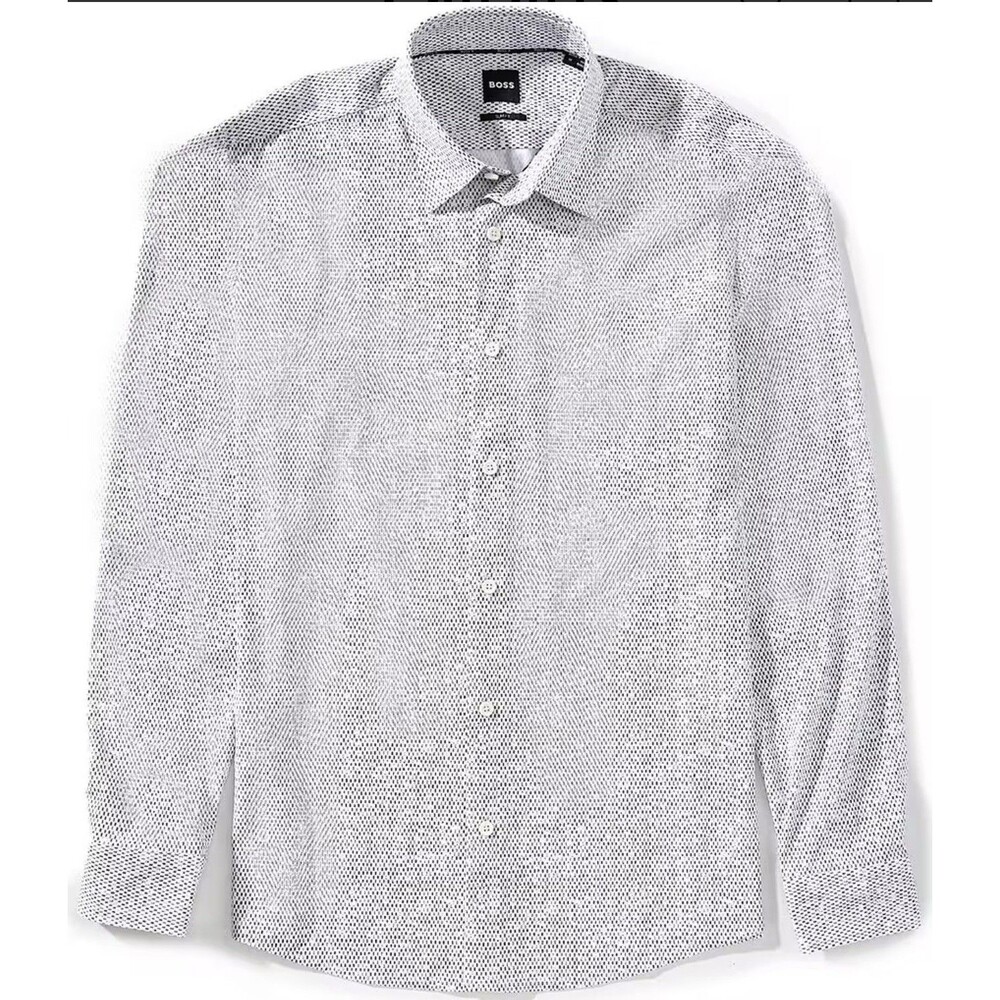 BOSS Big & Tall Slim Fit P-Roan Stretch Long Sleeve Woven Shirt . Size 3XL
